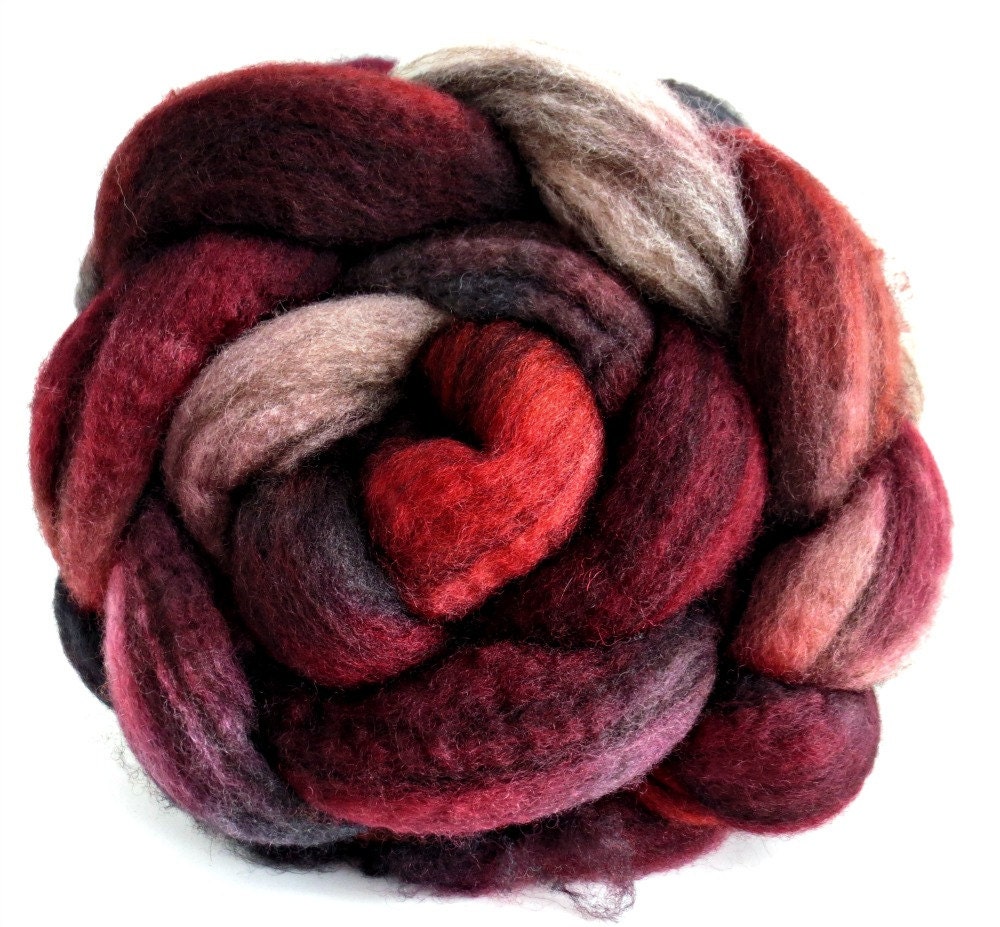 Mixed BFL wool roving, spinning fiber, hand painted bfl roving, bfl combed top, felting fibers