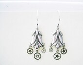 Steampunk Flower Watch Parts Earrings - SILVER BELLS - OOAK - Etsy Uk - unique to Altered Eras