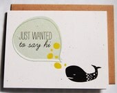 Just Wanted To Say Hi whale card