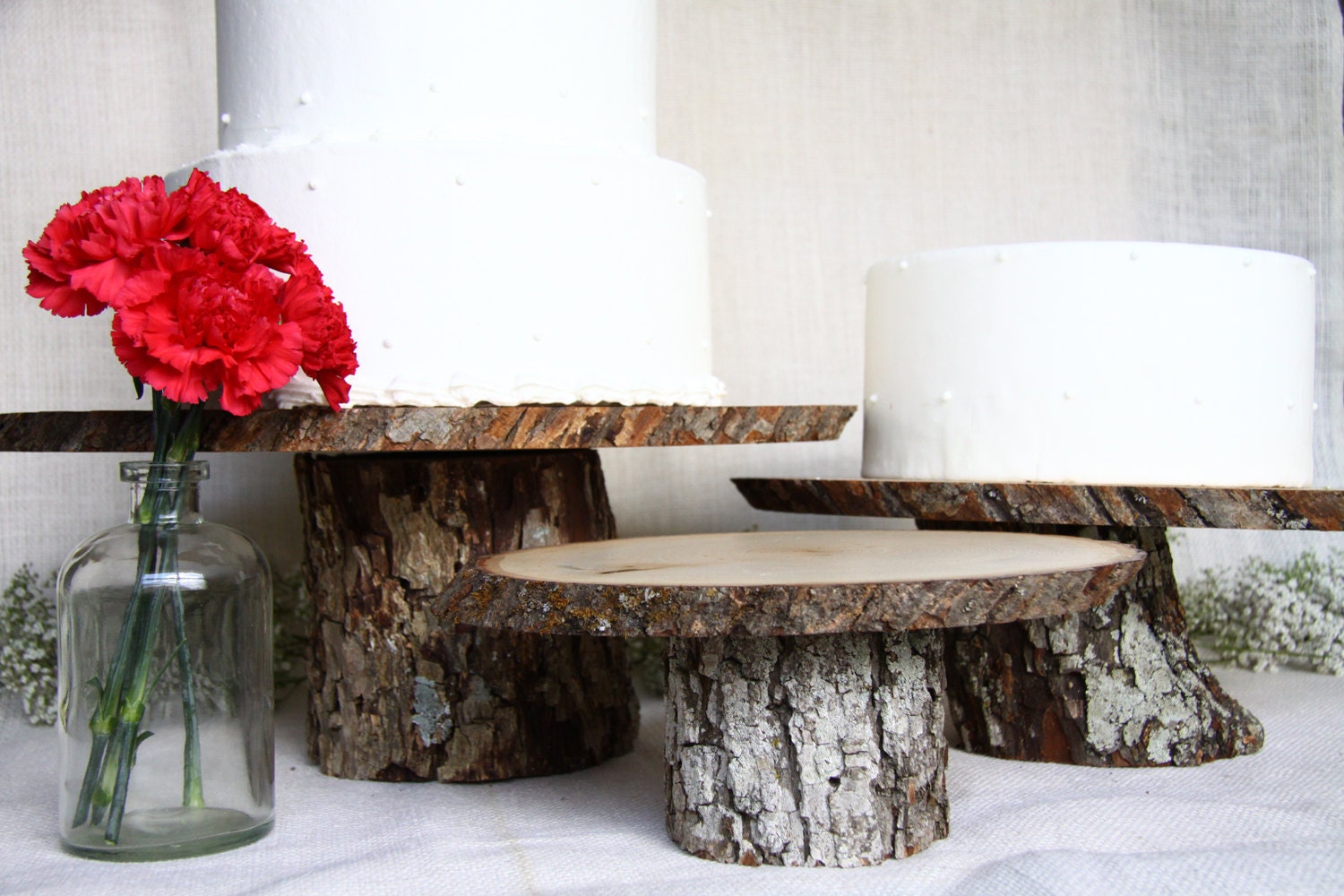 Large Wood or Wooden Cake Stand for Rustic Wedding Featured in FOOD NETWORK Magazine