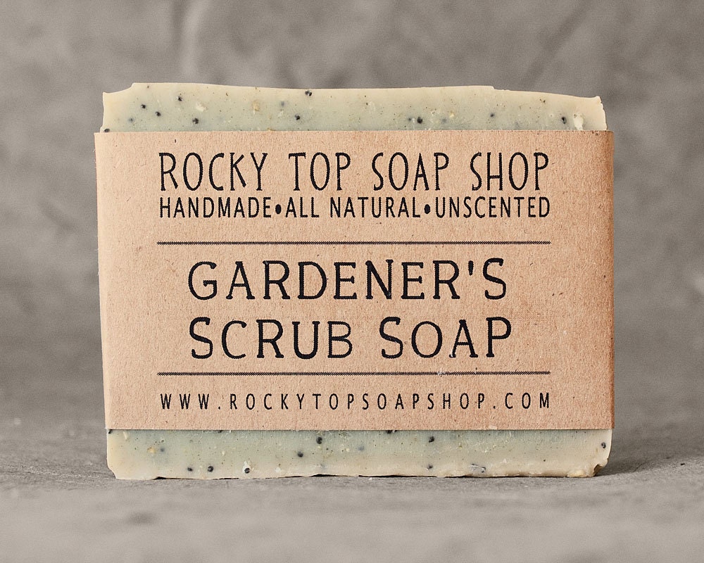 Gardener's Scrub Soap - Scrub Soap, Exfoliating Soap Bar, Hand Soap, Cold Process Soap, Vegan Soap
