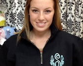 Quarter zip monogram sweatshirt pullover