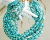 My Signature Design - Ashira Dramatic Showpiece Runway - Statement Necklaces, Various Shapes and Sizes of Turquoise and Brass - UNIQUE