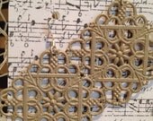 Hand Painted Filigree Earrings Taupe