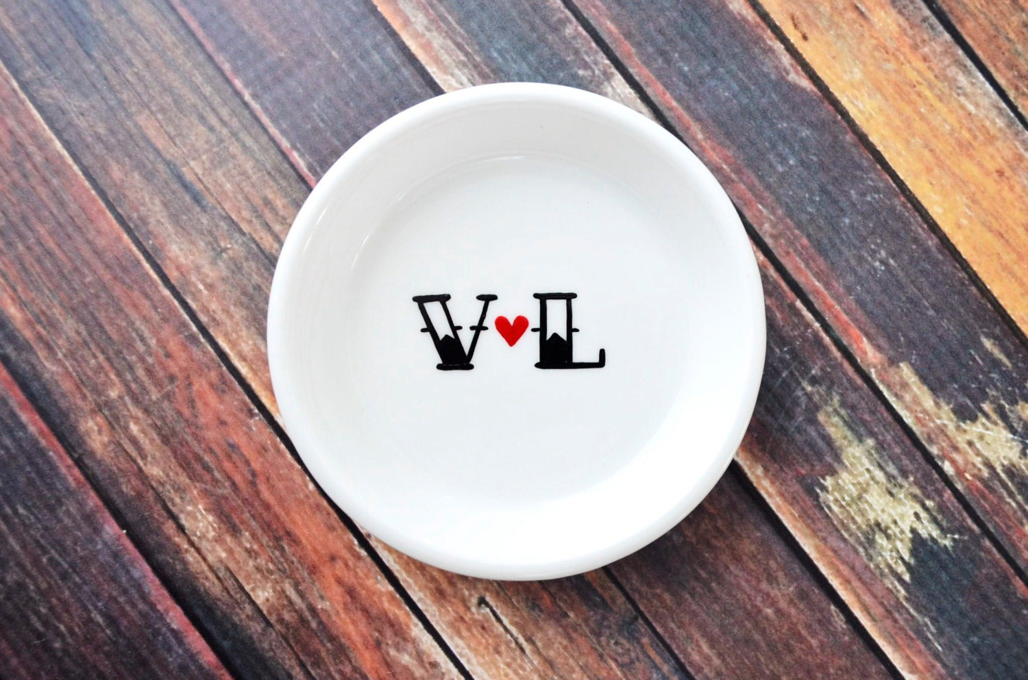 Classic Tattoo Initials- Engagement Ring Holder