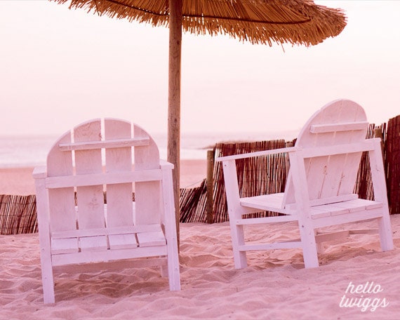 Landscape Photography, Summer Print, Seaside, Coastal, Wall Decor, Girls Room Decor, White Chairs Print, Beach Artwork - Laid Back
