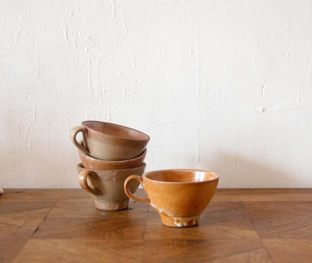 French Vintage Earthenware Cups