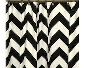 Spring Sale- Shower  Curtain Chevron 72x72 Black and White Zig Zag