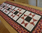 Extra Long Summer Table Runner - Americana Stars and Flowers