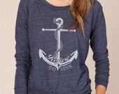 Anchor Refuse to Sink Organic Loose Fit Long Sleeve Sweater
