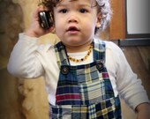 Nautical Navy Madras Plaid Patchwork - A Good Day OVERALLs