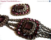 sToReWiDe sale H Pomerantz Purple Brooch and Buckle for Upcycled Victorian Jewelry - Assemblage