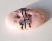 Rennie Roses Button in Pink - Lampwork Button by ChatElaine SRA