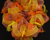 Spring Wreaths, Summer Wreaths,  Multi Colored Wreath, Wreaths for Doors, Poly Mesh Wreaths - Item 723