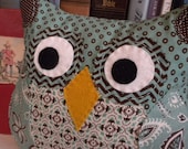 Fairytale Forest Owl: handmade stuffed pillow pal, baby gift, kids toy, owl lover
