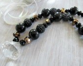 Bubblegum candy necklace, Formal, holiday dressing, chunky beaded necklace, black, gold, sequin, photo props, photo shoot
