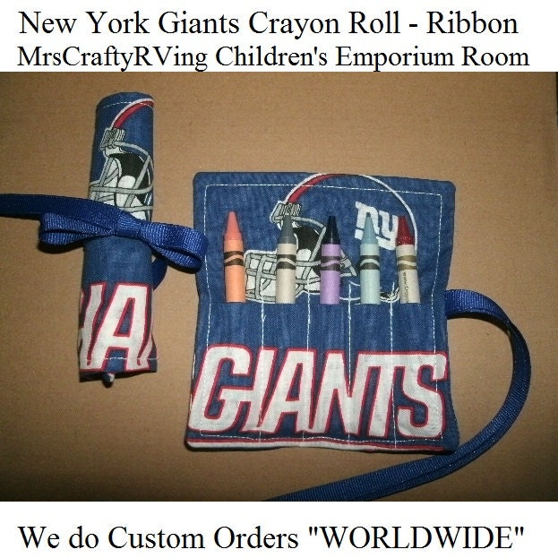 New York Giants, Mini Crayon Roll, Party Favor - Ribbon