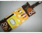 Crayon Wallet, owl, without crayons and pad 4 slot holder