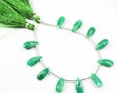 10 Beads Pairs - 15mm - Natural green Emerald faceted Pear Drop Briolette Beads Strand