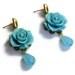 turquise colored quartz precious stone earrings