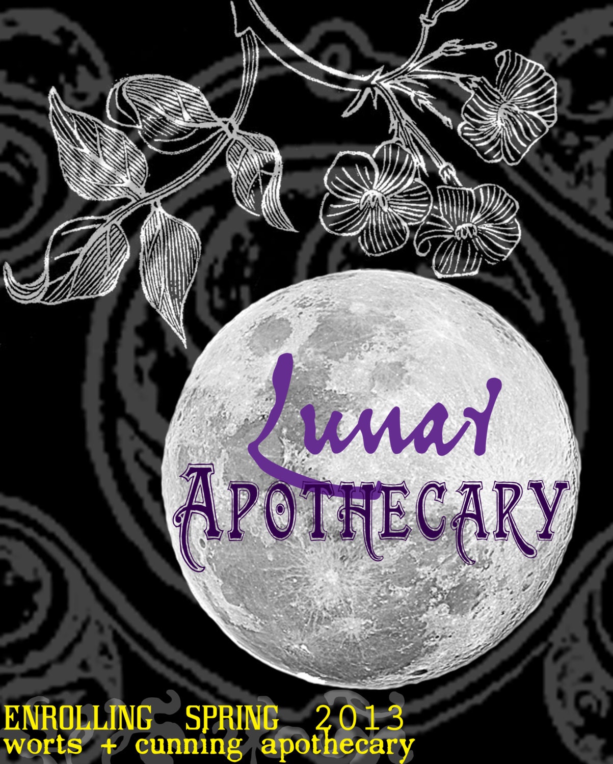 Lunar Apothecary - Magickal & Medicinal Moon Herbology - Twelve Week eCourse for Women - Herbal Study, Magick, Ritual, and Exploration