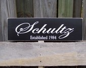 Personalized Family Name Sign Established Rustic Wedding Anniversary Love