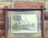 Antique European School Photo in Tramp Art Frame