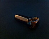 Chunky Amber Glass Pocker Tobacco Spoon Pipe
