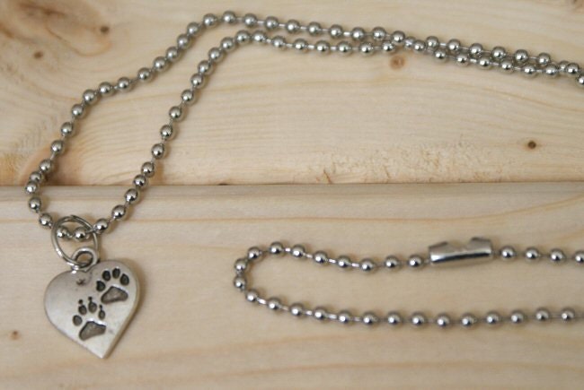 Pet lover necklace - Paws and heart SALE 30% off