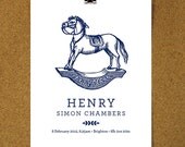 Vintage Rocking Horse - Personalised Art Print - Medium Size