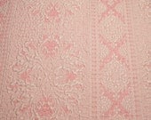 Elegant Pink Silk and Cotton Italian Matelassé Brocade Vintage Bedspread Fabric - 34 x 32 Inches
