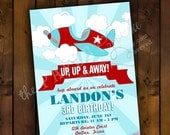 Printable Invitation Design - Little Aviator Retro Airplane Themed Collection - DIY Printables by The Paper Cupcake