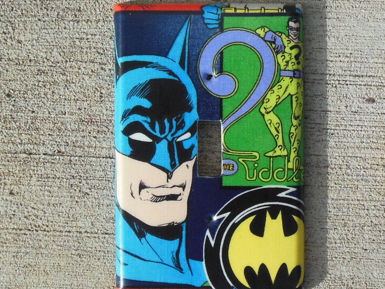 Batman Riddler Comic Light Switch Plate Cover