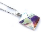 LAST ONE Unique Geometric Iridescent AB Crystal Necklace