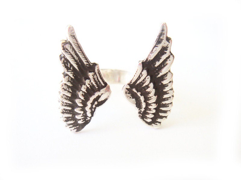 Silver Angel Wing Ring