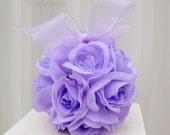 Wedding flower ball flower girl pomander lavender bouquet kissing ball wedding decoration - BrideinBloomWeddings