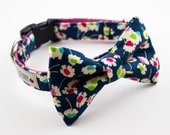 Neon Daisies Dog Bowtie Collar
