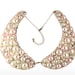 Metal Peter Pan Collar Bib Necklace -- Pearl and Rhinestone