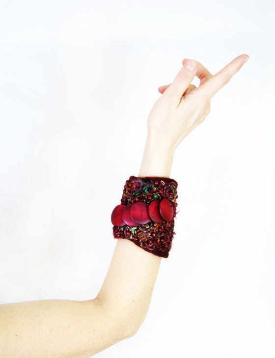 Felted Black Passion Bracelet