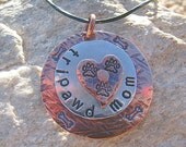 Tripawd Mom Metal Stamped Necklace Charm