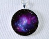 Buy One Get One FREE Outer Space Astronomy Necklace Galaxy Pendant Blue Purple- Galaxy Cluster