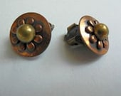 Vintage Earrings Copper Jewelry 70s Jewelry