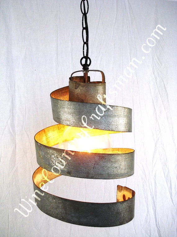 Wine Barrel Ring Hanging Pendant Light - Large Open -100% RECYCLED from Napa Wine Barrels