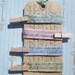 NEW ITEM-French Script Stamped Seam Binding on Stamped Tag-4 Colors