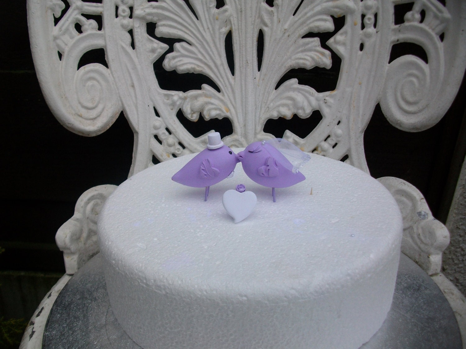 New love birds bride and groom wedding cake topper