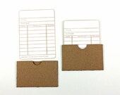 Kraft Brown Library Cards and Pockets