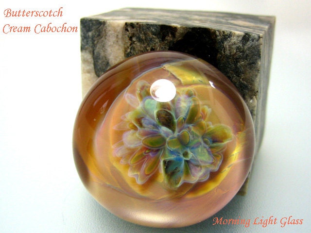 Butterscotch Cream Lampwork Glass Bead, SRA, CL96
