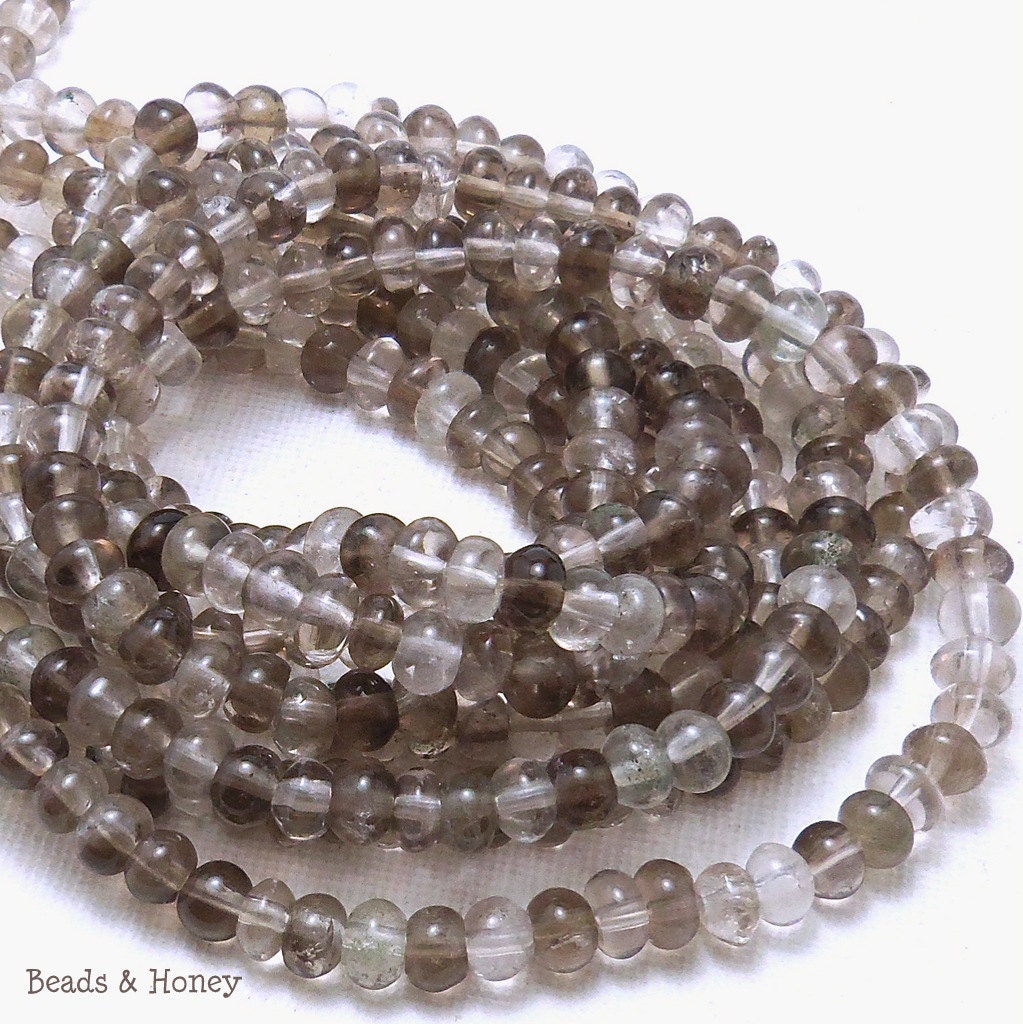 Smoky Quartz, Gemstone Beads, Rondelle, Smooth, 6mm, Small, Full Strand, 100pcs - ID 1497