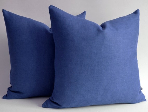 Sukan / 1 Linen pillow cover navy blue - decorative throw pillows - throw pillows - shams - cushion cover - 20x20 pillows