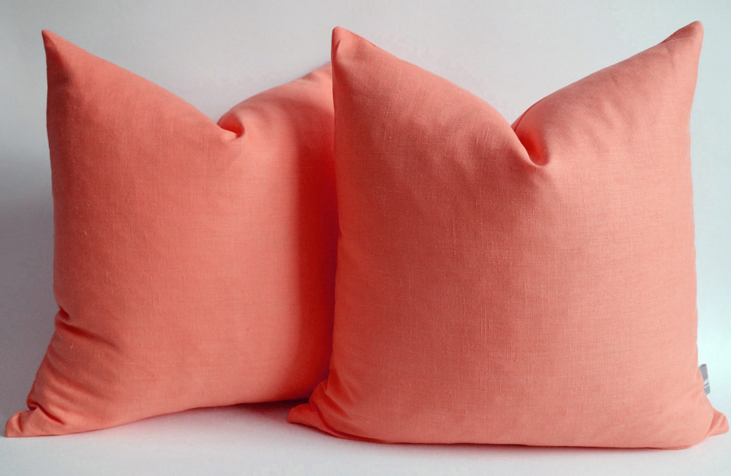 Sukan / 1 Linen Pillow Covers Coral Orange - Decorative Throw Pillow Cover - Cushion Cover - Linen Cushion -  Sofa Pillows  18 x18 Pillow